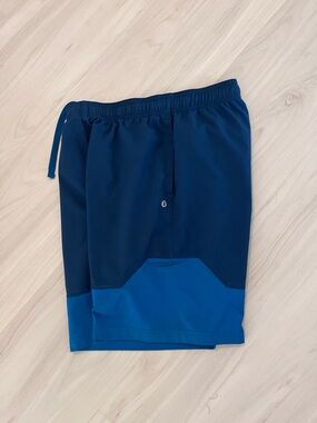 Xersion Teal and Navy Athletic Shorts with Logo